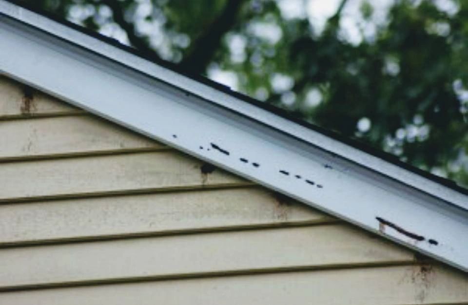 Damaged wood trim along a home's roofline